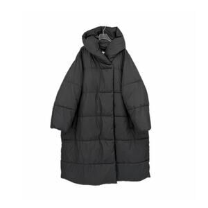 Old Navy Black Plus Size Long Hooded Water-Resistant Quilted Puffer Jacket Coat